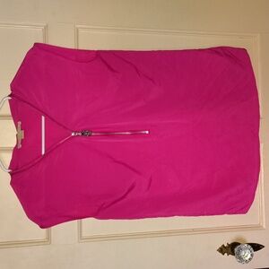 Michael Kors Fuchsia Hot Pink Zip-Front Blouse